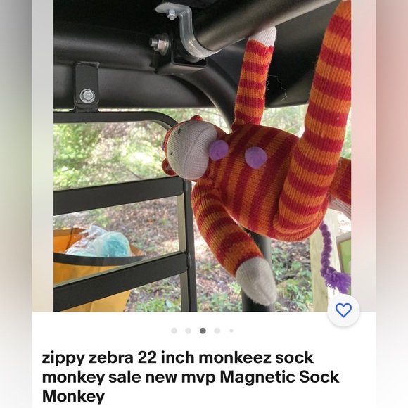 Monkeez zippy zebra 22 inch monkeez sock monkey new mvp Magnetic Sock Monkey. - Picture 3 of 6